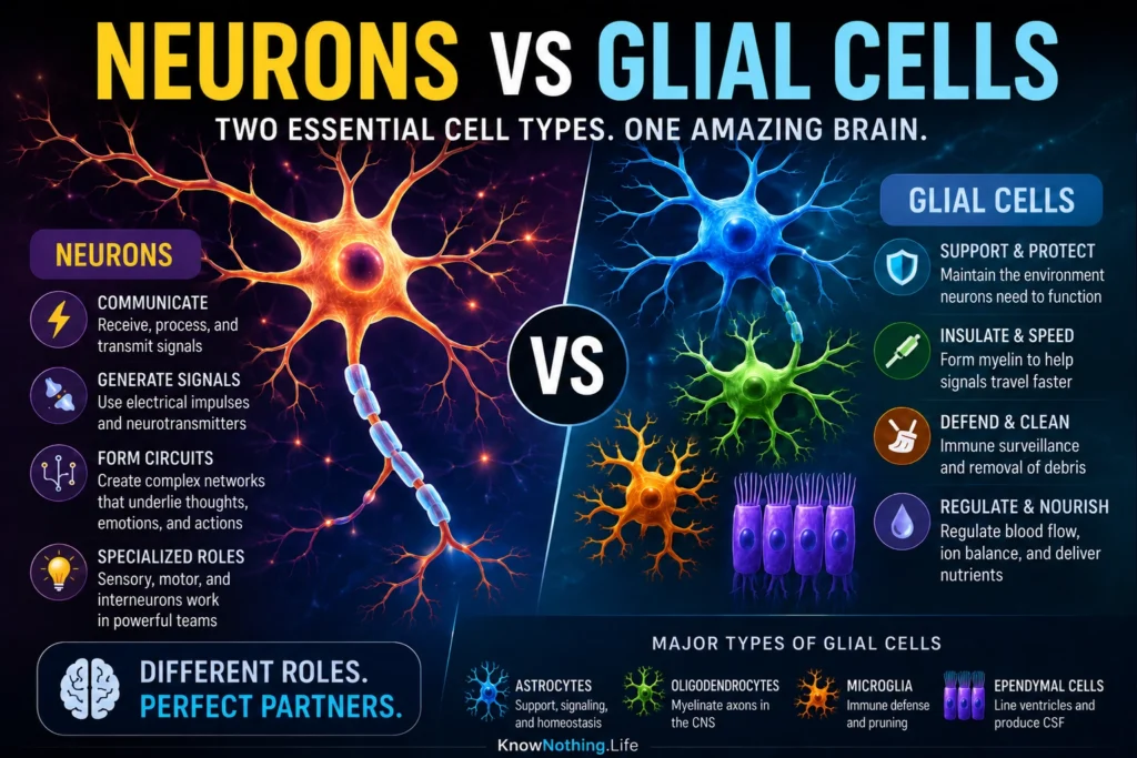 Neurons vs Glial Cells