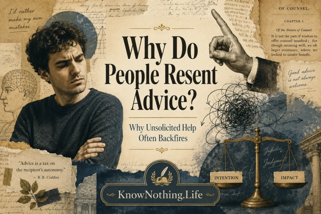 Why Do People Resent Advice?
